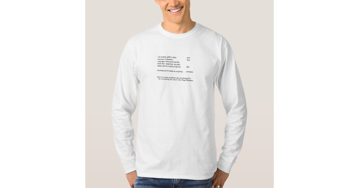 Stage Manager Men's Long Sleeve (White) T-Shirt | Zazzle.com