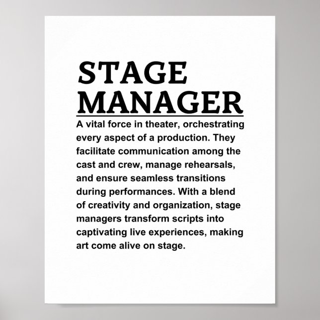 Stage manager poster (Front)