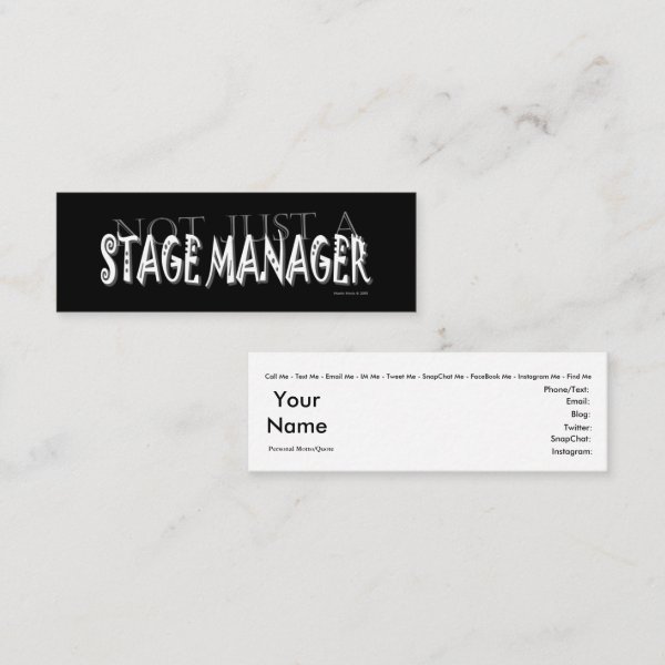 Stage Manager - Social Media Personal Card