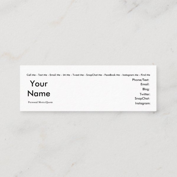 Stage Manager - Social Media Personal Card