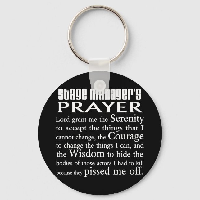 Stage Manager's Prayer Keychain (Front)