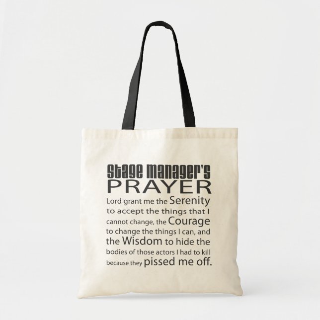 Stage Manager's Prayer Tote Bag (Front)