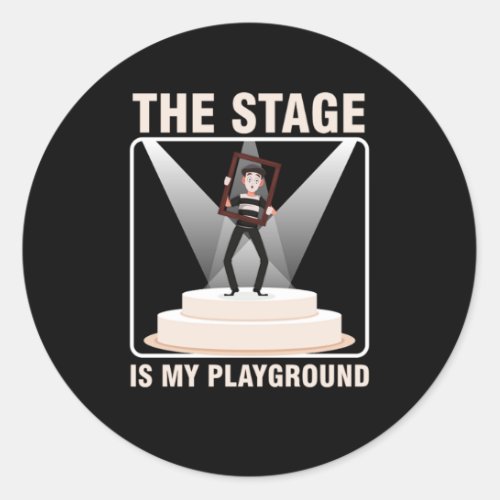 Stage Theatre Theater Actor Actress Acting Gift Classic Round Sticker