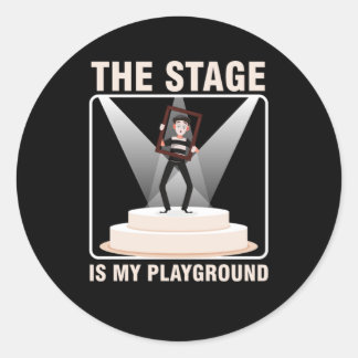 Stage Theatre Theater Actor Actress Acting Gift Classic Round Sticker