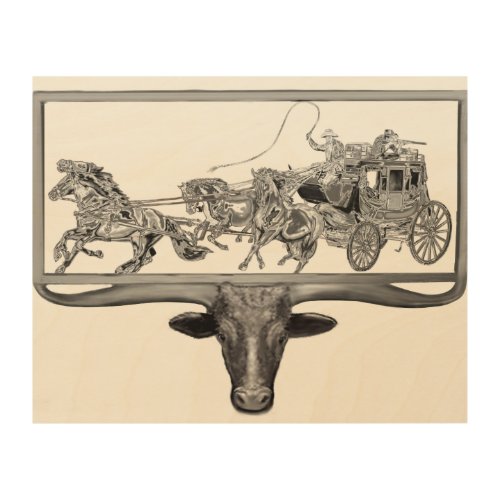 STAGECOACH CHROMED WOOD WALL DECOR