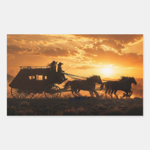 Stagecoach Country Western Shotgun Rectangular Sticker