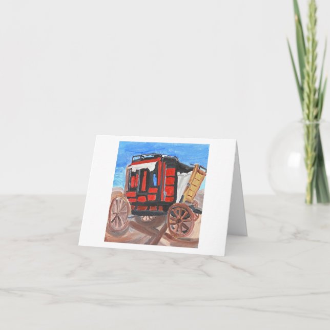 Stagecoach Letterpress Thank You Card (Front)