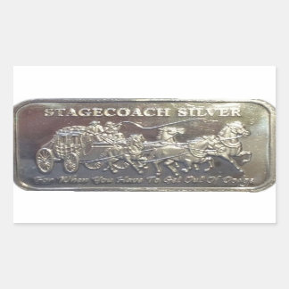 Stagecoach Silver Rectangular Sticker