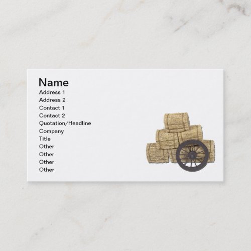 Stagecoach Wheel and Bales of Hay Business Card