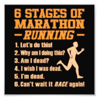 Stages Of Marathon Running Sarcastic Runner Graphi