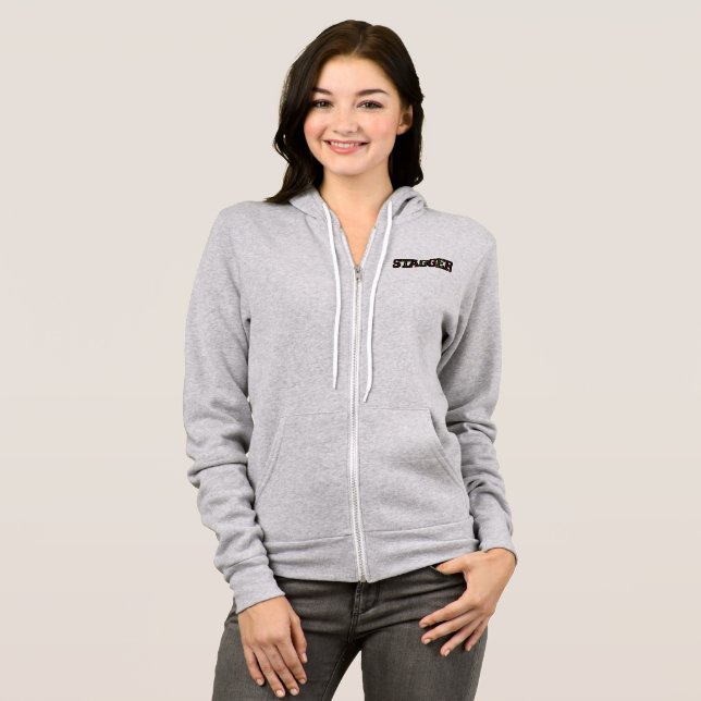 Stagger Women's Grey Full-Zip Hoodie (Front Full)