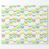 Staggered Arrows Modern Chevron Geometric Pattern Wrapping Paper (Flat)