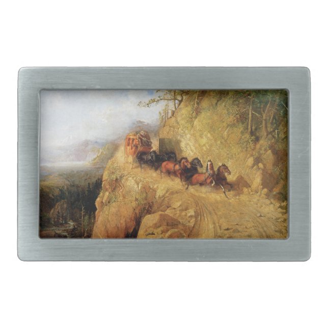 Staging in California Rectangular Belt Buckle (Front)