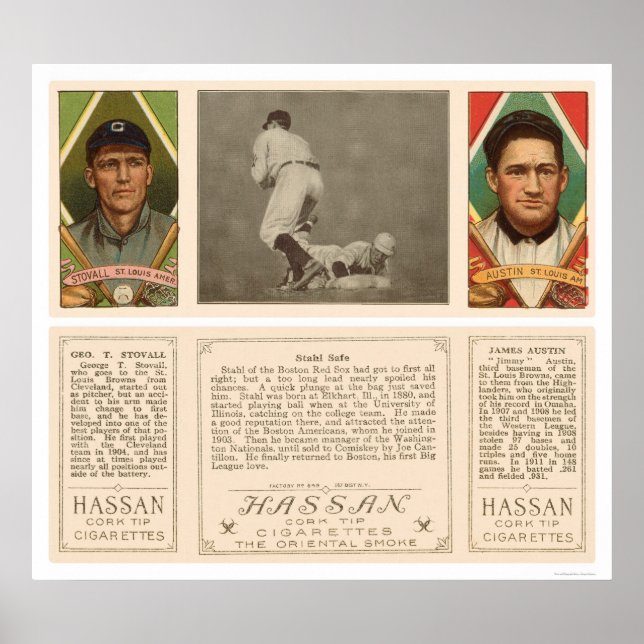 Stahl Red Sox Browns Baseball 1912 Poster (Front)