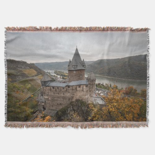 Stahleck Castle Bacharach Germany Throw Blanket