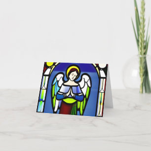 Stain glass angel Christmas card