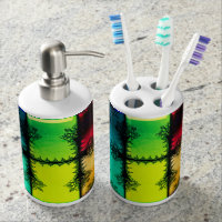 stain glass bathroom set