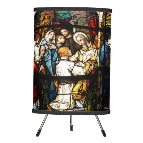 Stain glass Bible Stories Tripod Lamp