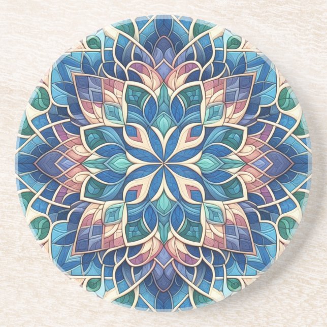 Stain Glass Bloom  Coaster (Front)