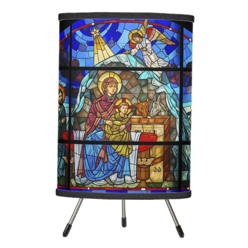 Stain glass Cathedral Church Tripod Lamp