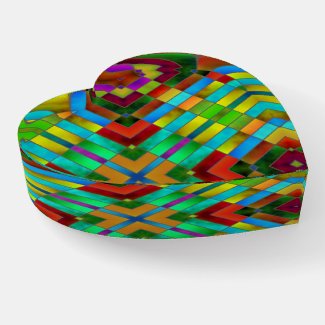 Stain-Glass Design Polished Glass Paperweight