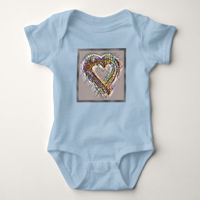 Stain Glass Hearts Baby Bodysuit (Front)