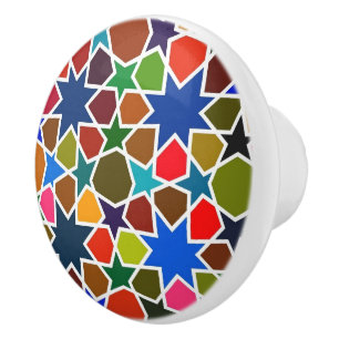 Stain Glass inspired Colorful Ceramic Knob