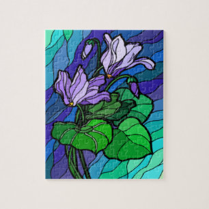 Stain Glass Irish Flower Jigsaw Puzzle