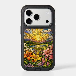 Stain Glass Lilies Butterflies and Sunshine iPhone 17 Pro Case