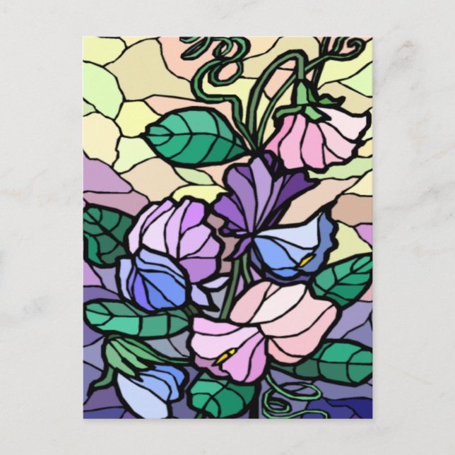 Stain Glass Lily Of The Field Post Card (Front)