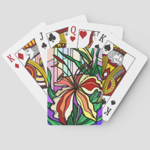 Stain Glass Lily Playing Cards