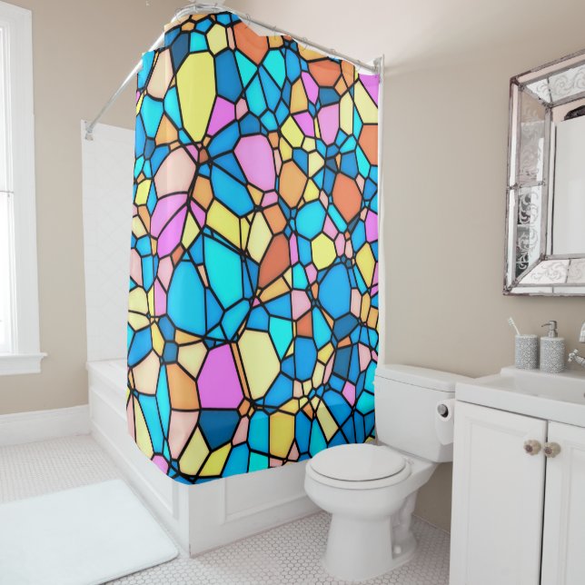 Stain Glass Lite Shower Curtain (In Situ)