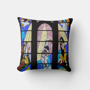 Stain glass mini throw pillow