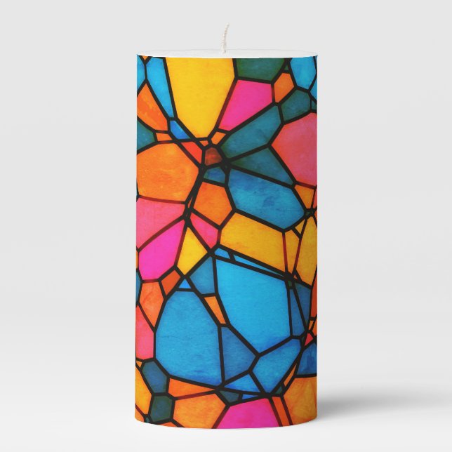 Stain Glass Pillar Candle (Front)