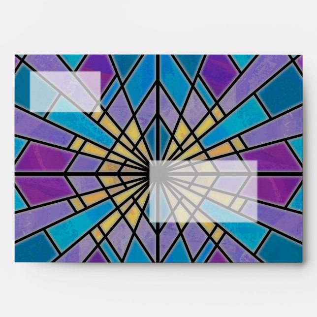 Stain Glass Ray Blue and Purple Envelope (Front)