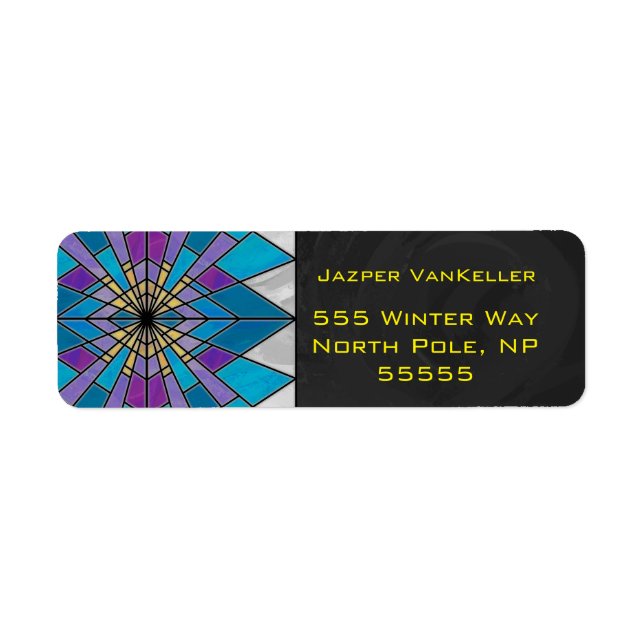 Stain Glass Ray Blue and Purple Label (Front)
