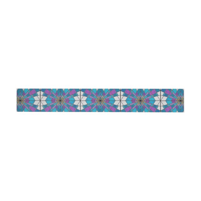 Stain Glass Ray Blue and Purple Wrap Around Address Label (Individual)