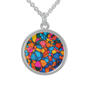 Stain Glass Sterling Silver Necklace