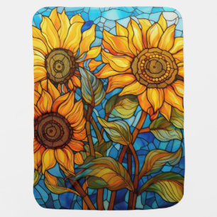 Stain Glass Sunflower Baby Blanket