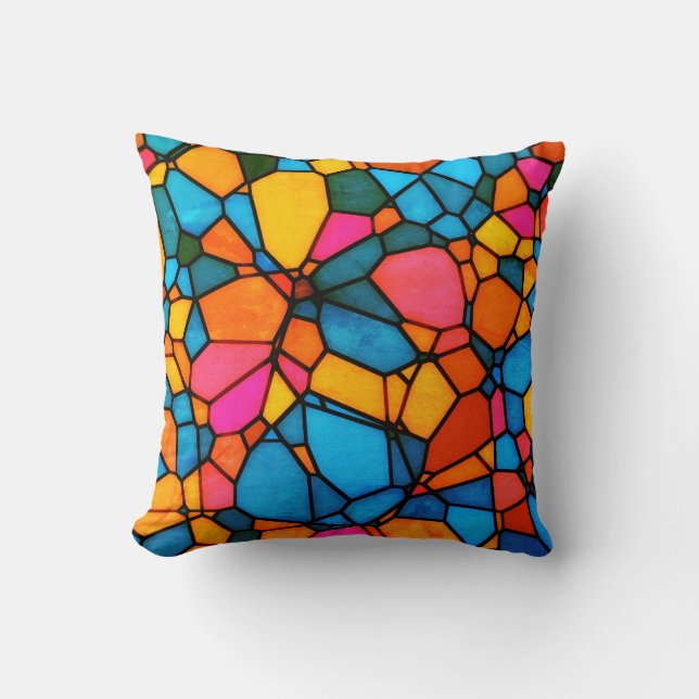 Stain Glass Throw Pillow (Front)