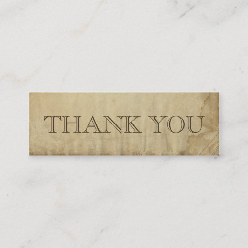 Stained Antique Thank You Retro Paper Website Mini Business Card