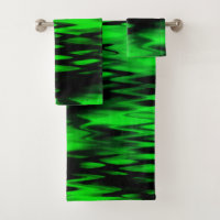 Stained black and green forming abstract zigzag