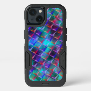 Stained bluish lilac and 3D or pink triangles Tote iPhone 13 Case