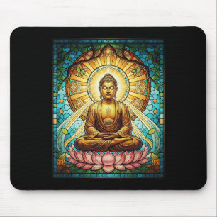 Stained Gl Buddha Zen Buddhism Spiritual Meditatio Mouse Pad