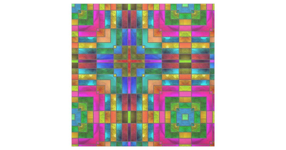 Stained Glass 4 Custom Fabrics Fabric Zazzle