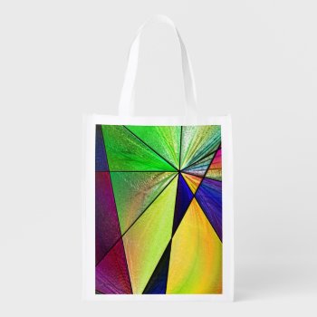 Stained Glass 5 Reusable Grocery Bag by DeepFlux at Zazzle