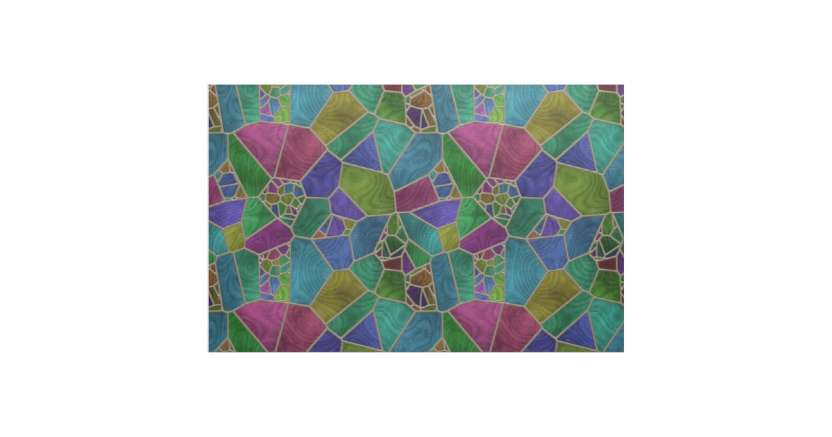 Stained Glass 9 Custom Fabric Zazzle