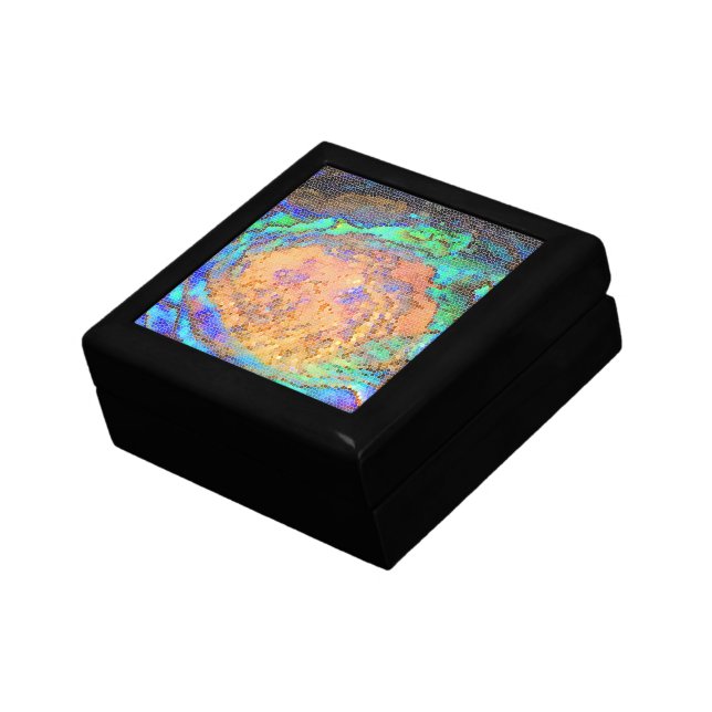 Stained Glass Abalone Shell Abstract Mosaic Gift Box (Side)