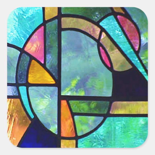 Stained Glass Abstract 1 Sticker (Front)