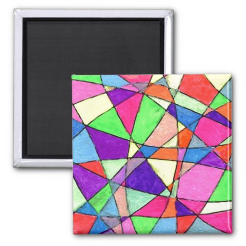 Stained Glass Abstract Art Magnet